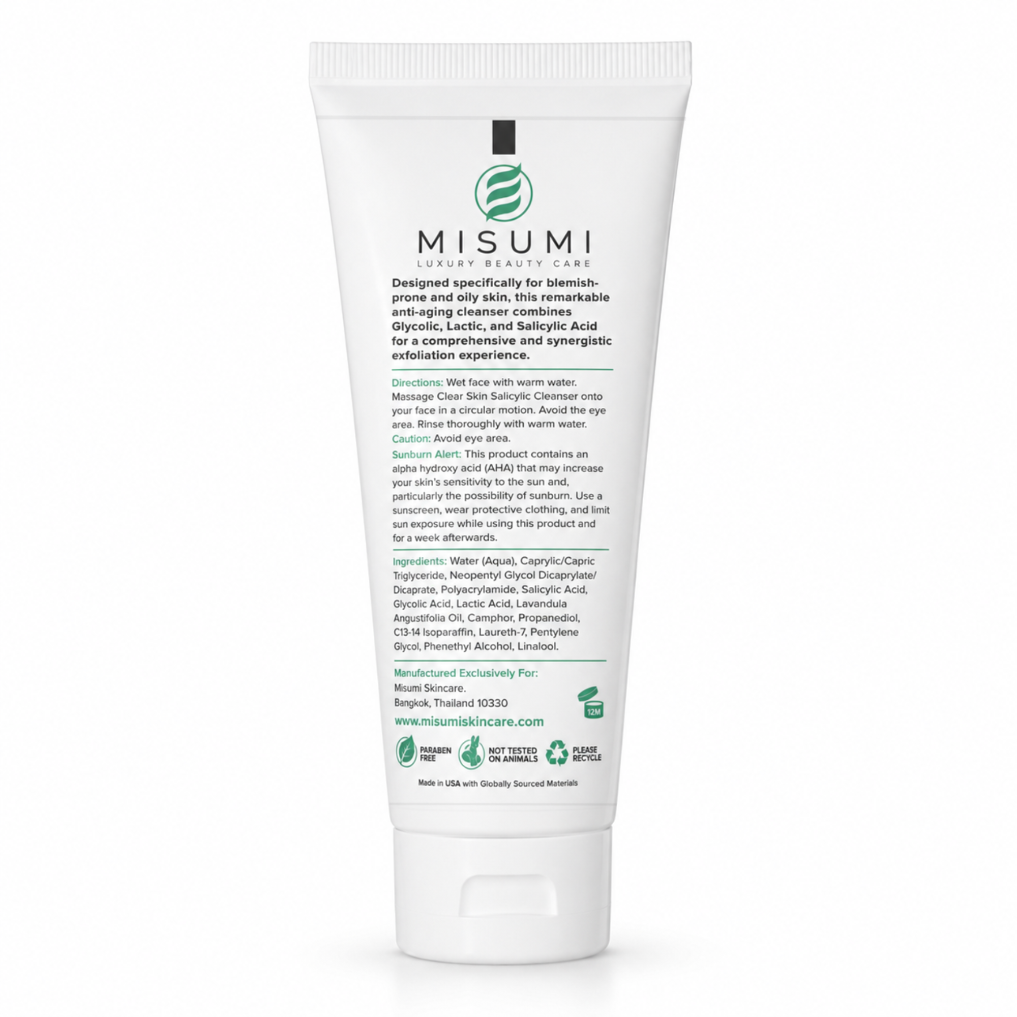 Misumi Clear Skin Salicylic Cleanser 120ml for Acne-prone Skin