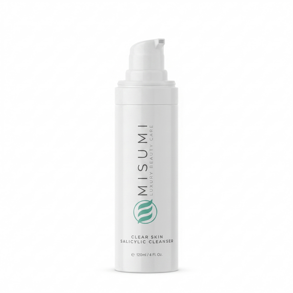 Misumi Clear Skin Salicylic Cleanser 120ml bottle for acne-prone skin, oil control, anti-aging formula