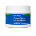 Jar of Ursa Major Green Slate Mineral Polish on a white background