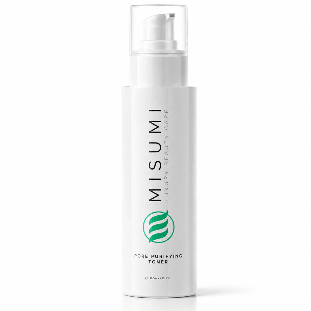 4oz bottle of MISUMI Pore Purifying Toner with Lavender and Sage extracts for oily and acne-prone skin.