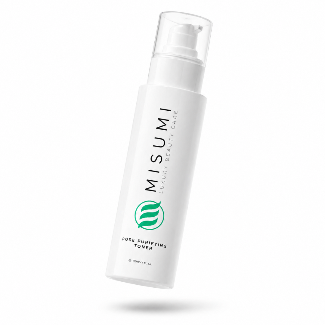 4oz bottle of MISUMI Pore Purifying Toner with Lavender and Sage extracts for oily and acne-prone skin.