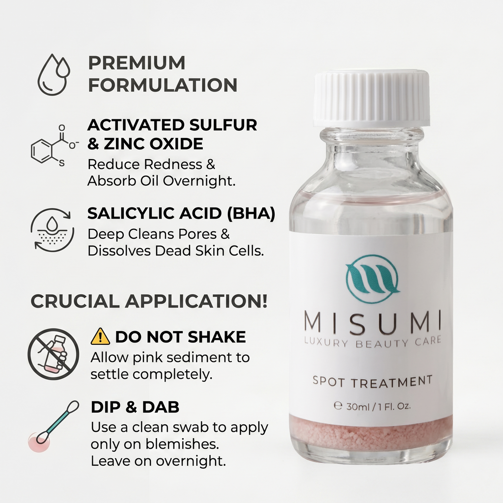 acne-prone skin with visible blemishes before using clarifying spot treatment