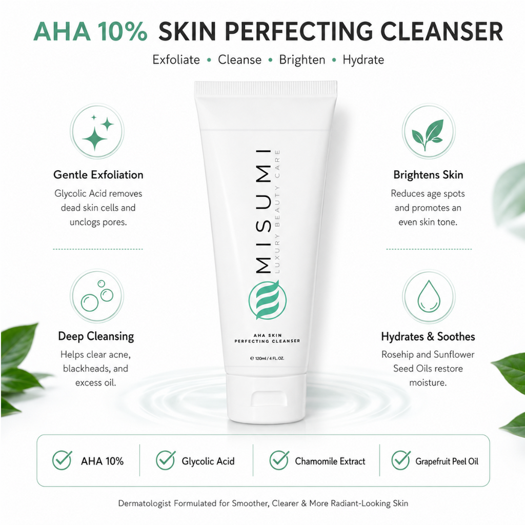 Misumi AHA Skin Perfecting Cleanser – Luxurious Skincare for Clear, Youthful & Radiant Skin